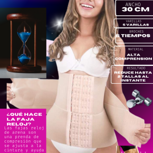 reloj de arena con broche